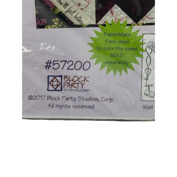 Wine A Bit Wall Hanging Pattern and Printed Panel Block Party Studios Inc - Picture 2 of 4